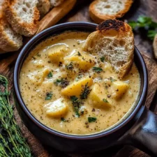 Hearty Cheddar Garlic Herb Potato Soup Recipe